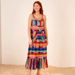 Farm Rio Stripes Midi Dress